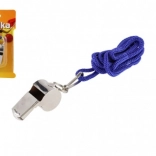 Metal Whistle with Blue Lanyard