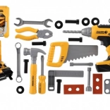 Sæt med legetøjsværktøj med batteridrevet boremaskine