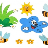 Houten decoratie weide en bijtjes DoDo