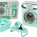 Kids' Home Appliance Set – Washing Machine, Iron & Ironing Board, Mint
