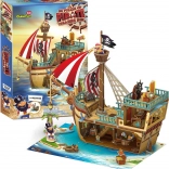 3D puzzle pirate ship with treasure