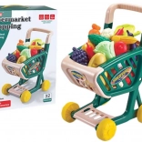 Kids’ Shopping Basket Set of Vegetables and Fruit – Green