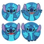 set of disney stitch silicone coasters (4 pcs)