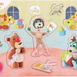 Wooden peg puzzle Bobaski i Miś – 8 pieces