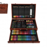 Creative painting set in a wooden case, 143 pcs