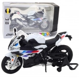 Sporty Metal Motorcycle Model 1:12 White