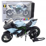metal sports motorcycle with lights and sounds 1:12 silver