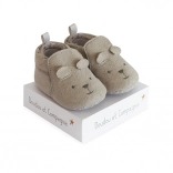 Chaussons bébé fourrés 0–6 mois, gris – DOUDOU