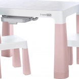 Table en plastique avec chaises FREEON Neo blanc et rose