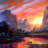 Malowanie diamentowe górska dolina