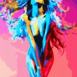 Diamantno slikanje – ženska v barvah 30 × 40 cm