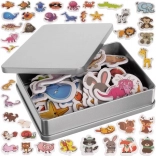 Fridge Magnet Set – Animals, 40 pcs with Metal Case