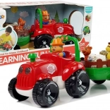 Hudební traktor s přívěsem a zvířátky na baterie