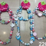 Set drvenih perli ogrlica i narukvica