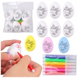 Styrofoam Easter eggs for painting with markers, rooster – 6 pcs