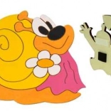 Aimant décoratif en bois Escargot