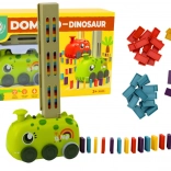 Green Dinosaur Toy Car with Battery, Assembling Colorful Dominoes
