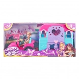 SPARKLE GIRLZ doll with jeep and camping trailer 26.5 cm