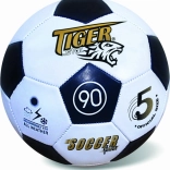 Ballon de football en cuir, taille 5, noir et blanc