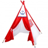 Children's teepee tent with an anchor motif