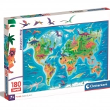 Clementoni puzzle dinosaur map 180 pieces