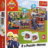 Puzzle 2 in 1 Fireman Sam with Memo Game