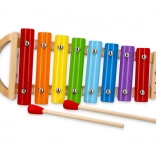 Colorful Metal Xylophone in Wooden Frame for Children