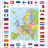 Europe Map and Flags Puzzle 70 Pieces