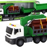 Camion forestier vert avec grue et remorque 1:16 avec sons et mécanisme à friction