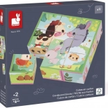 picture wooden blocks farm 9 pcs – JANOD