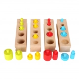 Puzzle cylindrique coloré en bois Small Foot