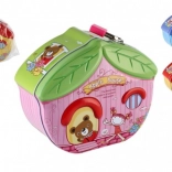 Tin house-shaped money box with lock 16 × 8 cm