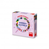 Dino Travel Game Recognize the Flags - America and Australia