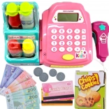 Children's Cash Register with Shelf and Accessories Pink WOOPIE