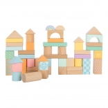 Wooden Pastel Blocks 50 pcs small foot