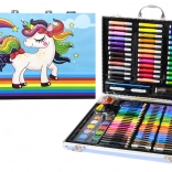 Art Set in Case with Unicorn Blue 150 pcs