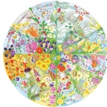 Round Puzzle Year in the Garden 500 pieces GIBSONS