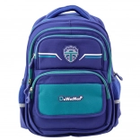 School Children's Backpack with Chest Strap in Dark Blue and Green