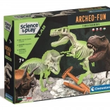 Clementoni Science & Play ArcheoFun: T‑Rex en Triceratops – opgravingsset met lichtgevende skeletten