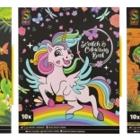 Set za struganje i bojanke za djecu – 10 listova s plastičnom olovkom