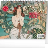 Alfons Mucha 2026 asztali naptár