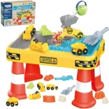 Woopie asztali vizes és homokos asztal 2 az 1-ben építő készlet 12 darabbal és 4 kisautóval