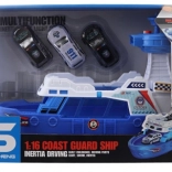 Båd på batterier med lys og lyde med små biler