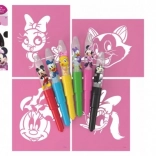 MINNIE Blow Pens 6 pcs with stencils in a box