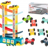 Colorful Race Track with Slide and Garage – 8 Cars