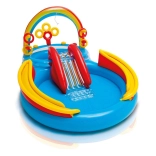 Inflatable water play center with rainbow and slide Intex