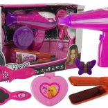 Beauty Set with Accessories Hair Dryer and Straightener Pink