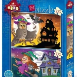 Puzzle Owl and Witch 2×100 pieces