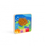 houten puzzel levenscyclus van de schildpad BIGJIGS TOYS