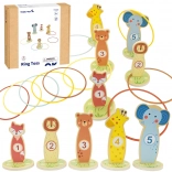 Houten werpspel met ringen TOOKY TOY – dieren, 15 delen
